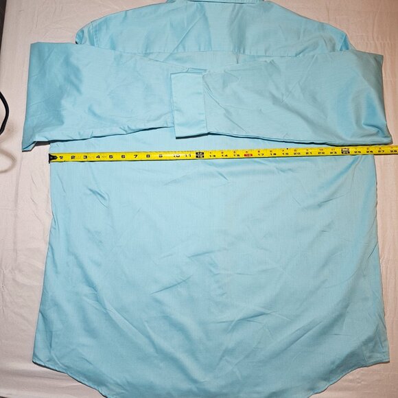 Van Heusen Studio, Slim Fit, NWT, Blue, 18-18 1/2 34/35. Long Sleeve Button Up - Picture 2 of 9